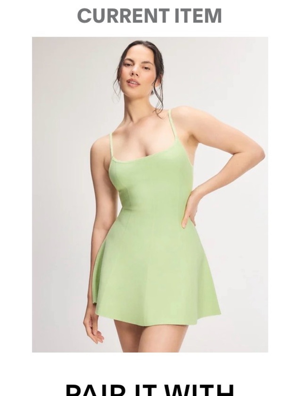 Spaghetti Strap A-Line Mini Dress in Light Green Savage x Fendi size M NWT